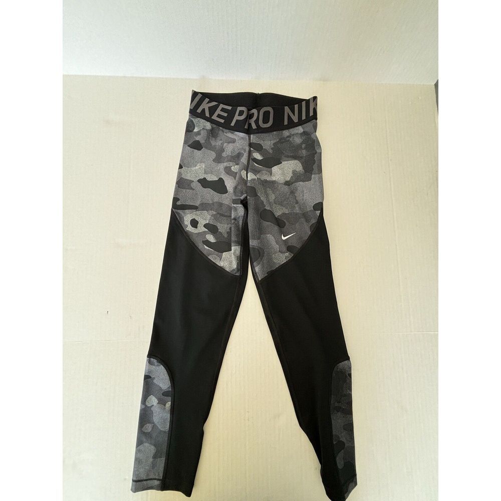 Nike Pro Black and Gray Camo Leggings